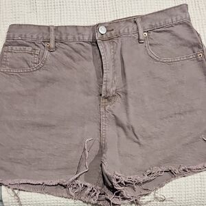 PacSun Mauve Jean Shorts with Frayed Hem